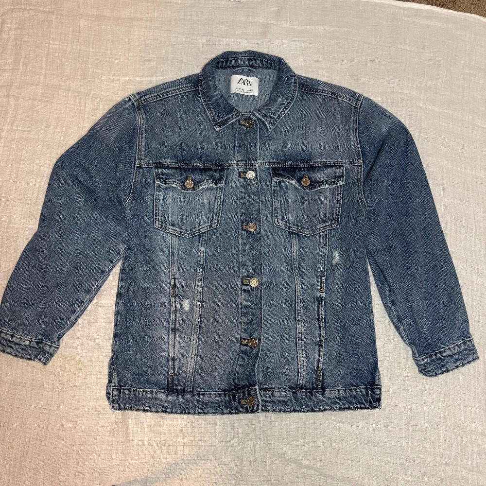 Zara Girls Blue Denim Jacket size 11/12